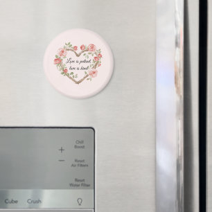 Rodromantisk rosblomsterhjärtakärlek magnet