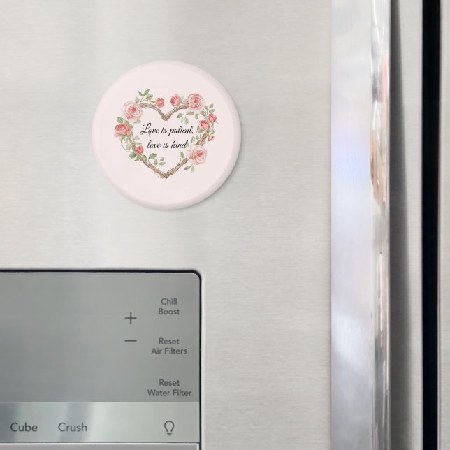 Rodromantisk rosblomsterhjärtakärlek magnet (In Situ (Fridge))
