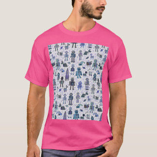 Rödroppar i rymden - blått och Grått - Roligt Möns T Shirt