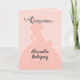 Rödrosa Charro Siluett Quinceanera Inbjudan