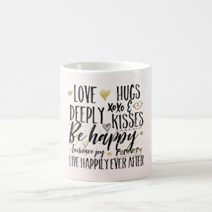 Rodrosa Kärlek Omfamningar XOXO Kyssar Glad Hjarta Kaffemugg