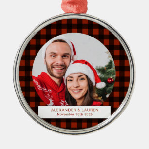 Rödrosa och svart lymfsa Nysläpredskap Julgransprydnad Metall