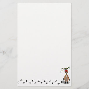 Rödrosa Reindeer Brevpapper