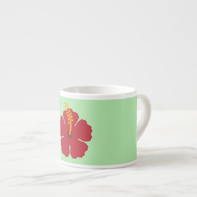 Rödrosa Tecknad, enkel, Cute-blomma Espressomugg (Framsida höger)