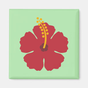 Rödrosa Tecknad, enkel, Cute-blomma Magnet