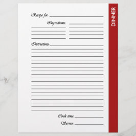 Rödrosa tvåsidiga receptsidor