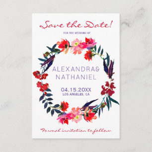 Rödsjöfärgad vilda blommor, spara bröllop datumet