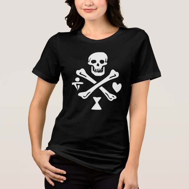 Rödskäggig kvinnlig svart t-shirt (Framsida)