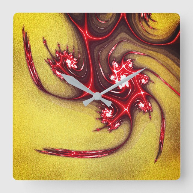 Rödskalig broödla på ochre sandy struktur fyrkantig klocka (Framsida)