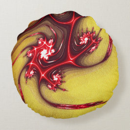 Rödskalig broödla på ochre sandy struktur rund kudde