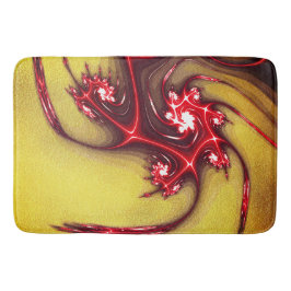 Rödskalig ödla på mjuk, grovhuggare struktur badrumsmatta