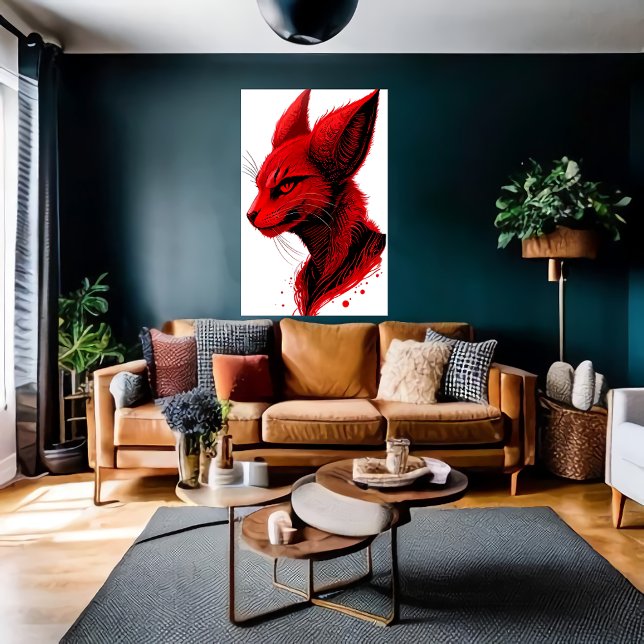 Rödskalle av porträtt | AI Art Poster (Skapare uppladdad)