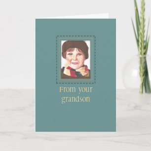 Rödskallig pojke på Teal to Grandpa Birthday Card Kort