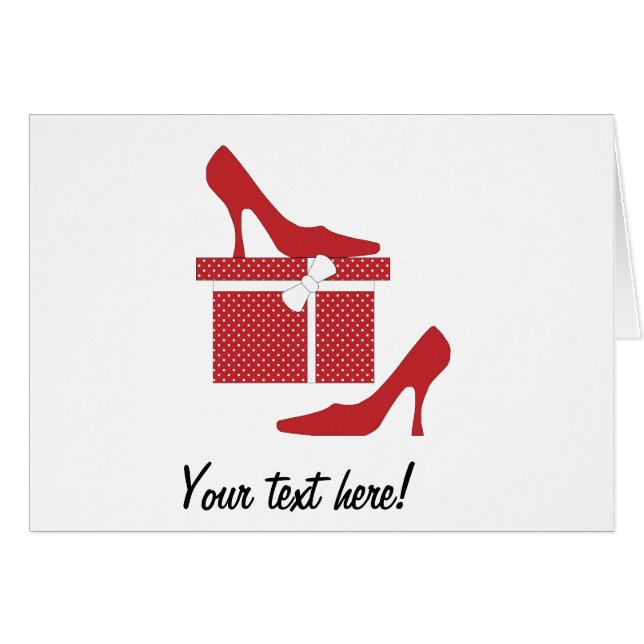 Rödskor, högklackar hälsningskort (Framsidan Horizontal)