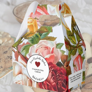 Rödspapper och Rosa ros-bakade gåvor med ingredien Presentaskar