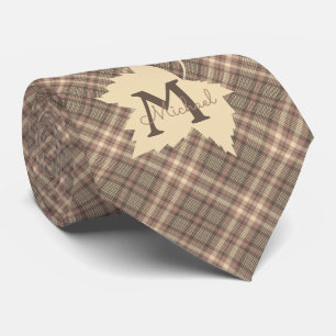 Rödspätta, löv silhuette monogramslips slips