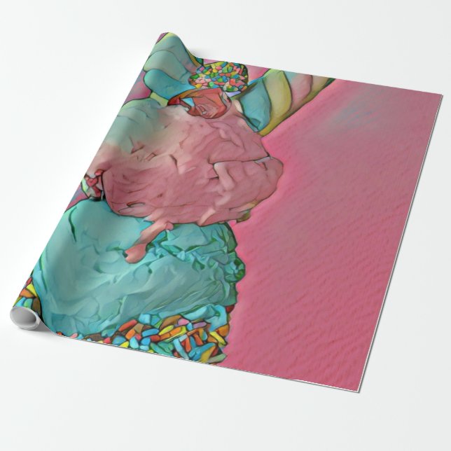 Rödspätta Presentpapper (Utrullad)