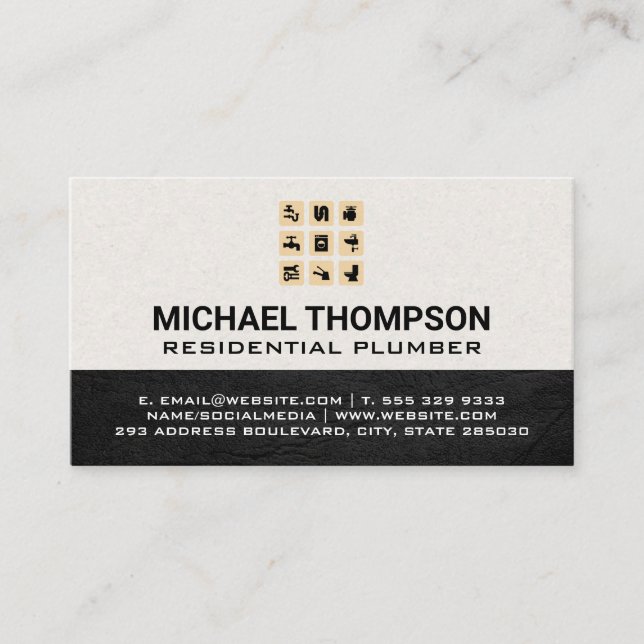 Rödspätta | Systemikoner för vatten-pipe Visitkort (Framsida)