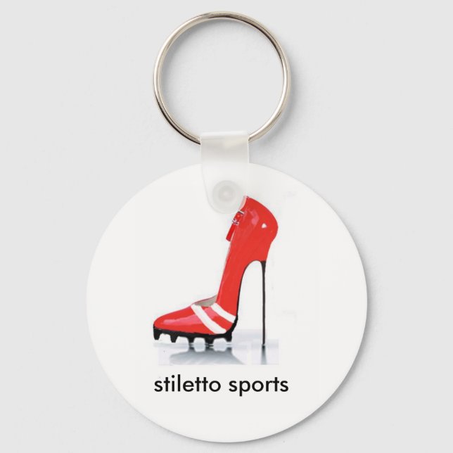 rödspjälad stiletto, stiletto sport nyckelring (Framsida)