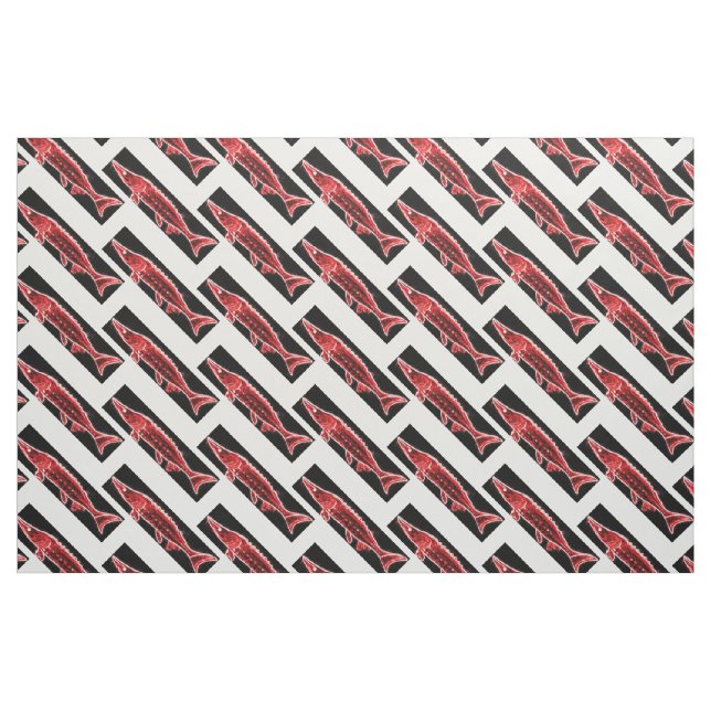 rödstenar zigzag black/white mönster tyg (Fat Quarter)