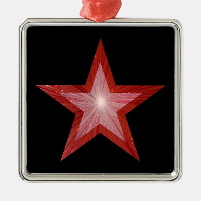 Rödstjärnig ornament svart svart svart (Framsidan)