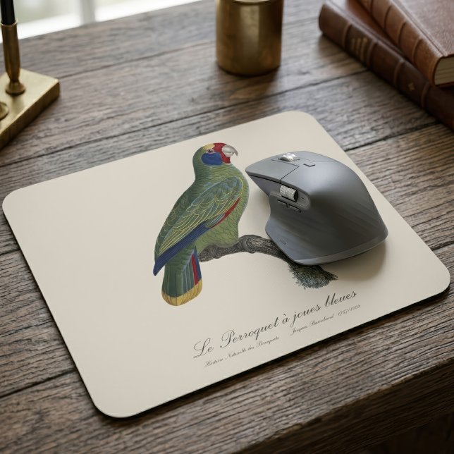 Rödstjärtad amazon, Amazona Brasiliensis Musmatta (Red-Tailed Parrot Amazon, Amazona Brasiliensis. Mouse Pad)