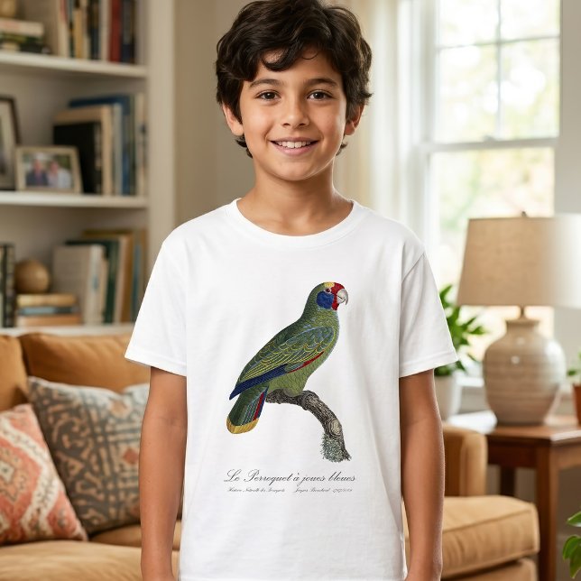 Rödstjärtad amazon, Amazona Brasiliensis T Shirt (Red-Tailed Parrot Amazon, Amazona Brasiliensis. Boy Basic White T-Shirt)