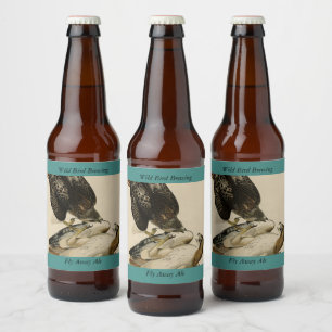Rödstjärtad Hawk från Audubon's Birds of America Ölflaska Etikett