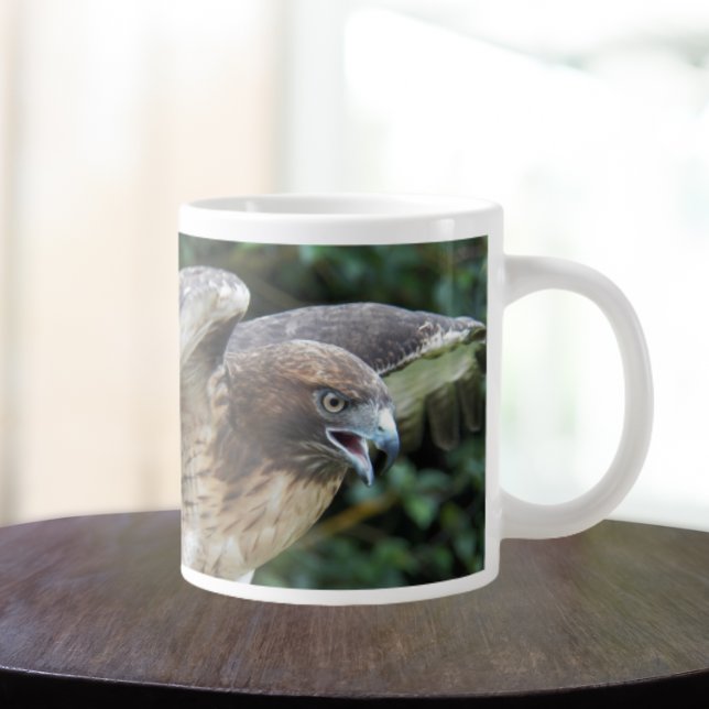 Rödstjärtad Hawk Raptor Photo Jumbo Mugg (In Situ)
