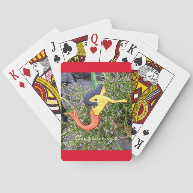 rödstjärtad sjöjungfru spel kort (Baksidan)
