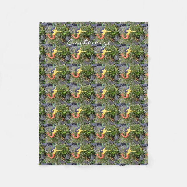 rödstjärtad sjöjungfruar fleecefilt (Framsidan)