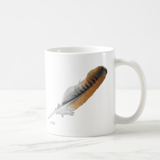 Rödstjärtshökfjäder Kaffemugg (Höger)