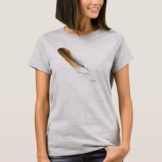 Rödstjärtshökfjäder T Shirt (Framsida)