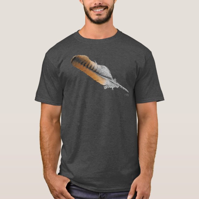 Rödstjärtshökfjäder T Shirt (Framsida)