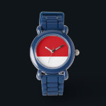 Rödstrimmig Armbandsur<br><div class="desc">Red rand christmas matade mönster.</div>