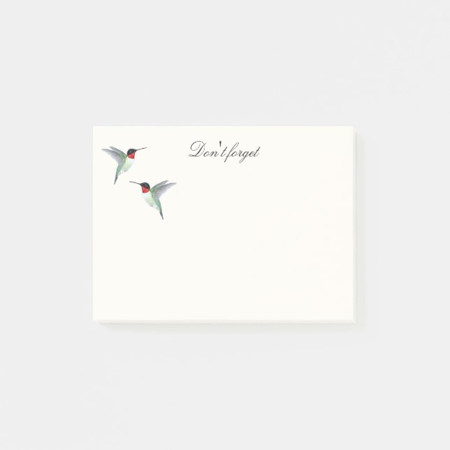 Rödstrumpade anteckningar om hummerfåglar post-it block (Framsida)