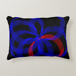 Rödsvängande geometrisk dekorfärg prydnadskudde