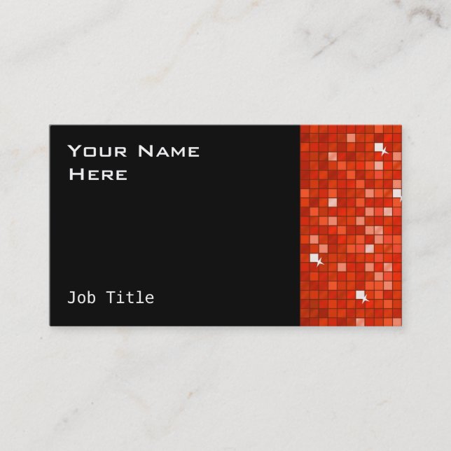 Rödsvart affärskort i Disco Tiles Visitkort (Framsida)