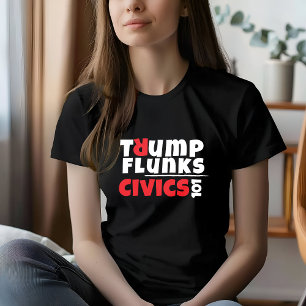 Rödsvart antitrumpsslagord i student t shirt