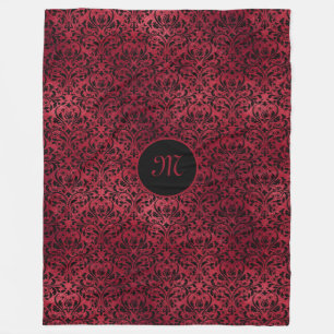 Rödsvart damm med Monogram Fleecefilt