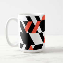 Rödsvart, modern, trendig, stadens geometriska utf kaffemugg