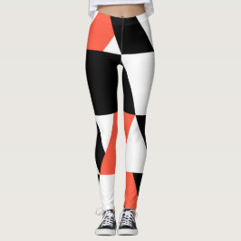 Rödsvart, modern, trendig, stadens geometriska utf leggings