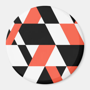 Rödsvart, modern, trendig, stadens geometriska utf magnet