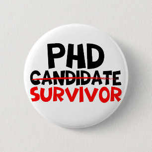 Rödsvart Phd Survivor Typography Knapp
