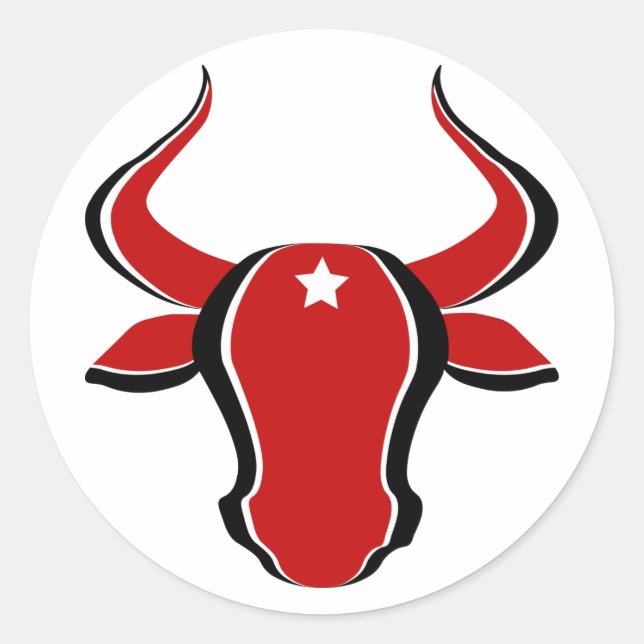 Rödtjur med stjärna runt klistermärke (Framsida)