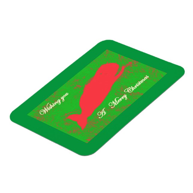 rödval på grönt god jul magnet (Vänstra Sidan)