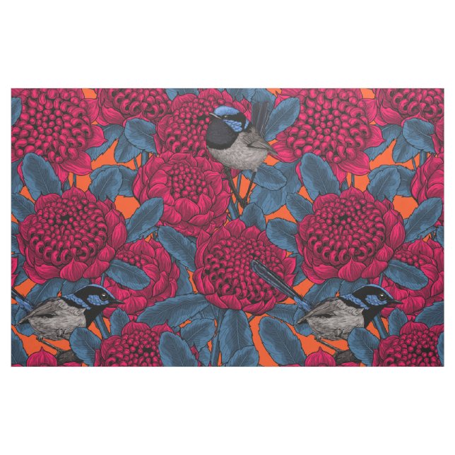 Rödvärgar och mejerivargar tyg (Fat Quarter)