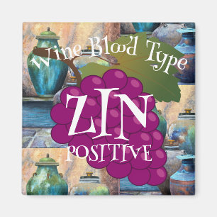 Rödvin Blodtyp Zinfandel Positiv o ab b Magnet