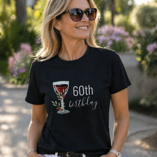 Rödvin Ros Akvarell 60-årsdag T Shirt