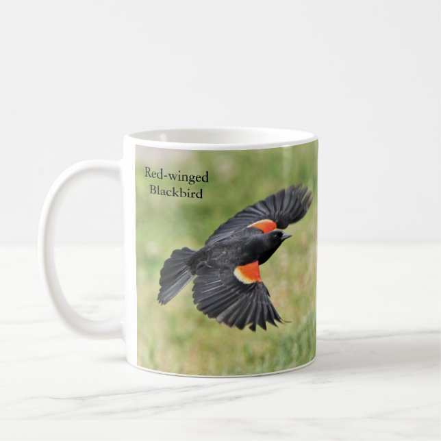 Rödvingad Blackbird Mugg av BirdingCollectibles (Vänster)